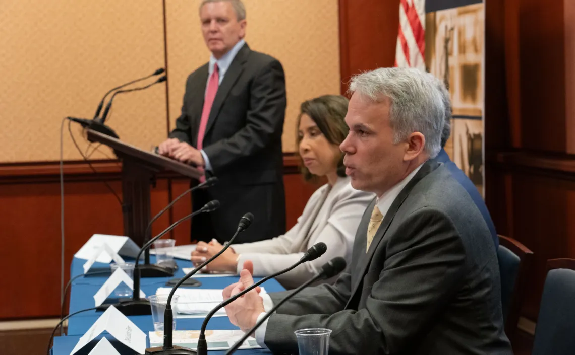 Panel discussion with three participants at NCSC event